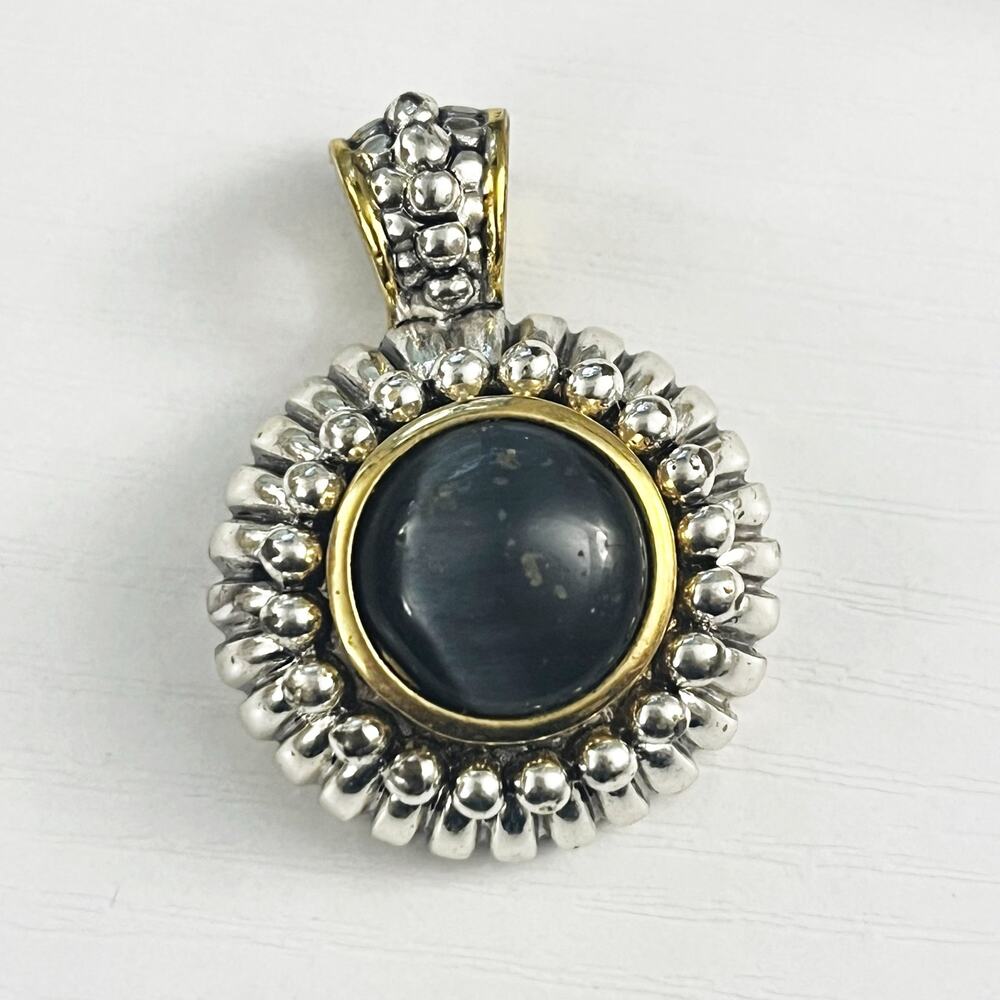 Vintage ROMAN Mixed Metal Cabochon Pendant